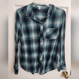 Sonoma Teal Plaid Shirt
